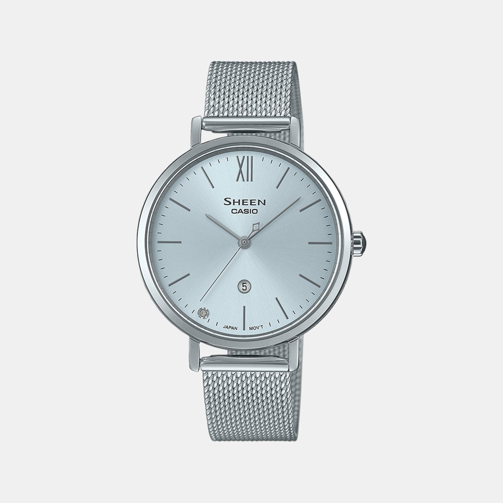 Casio Round Silver Analog watch