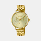 Sheen Women Quartz Gold Dial Multi-Function Stainless Steel Watch SH286
