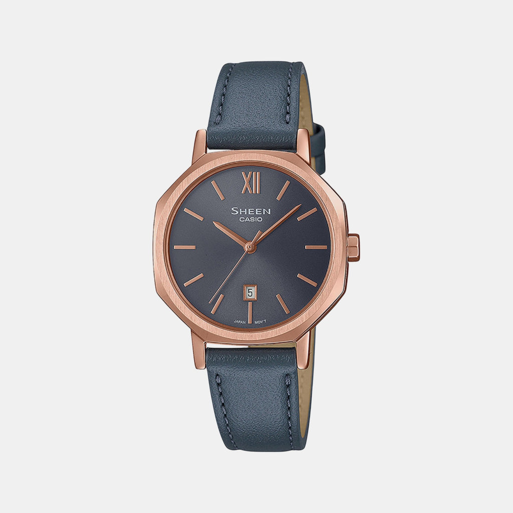 Sheen Women Quartz Grey Dial Analog Leather Watch SH291