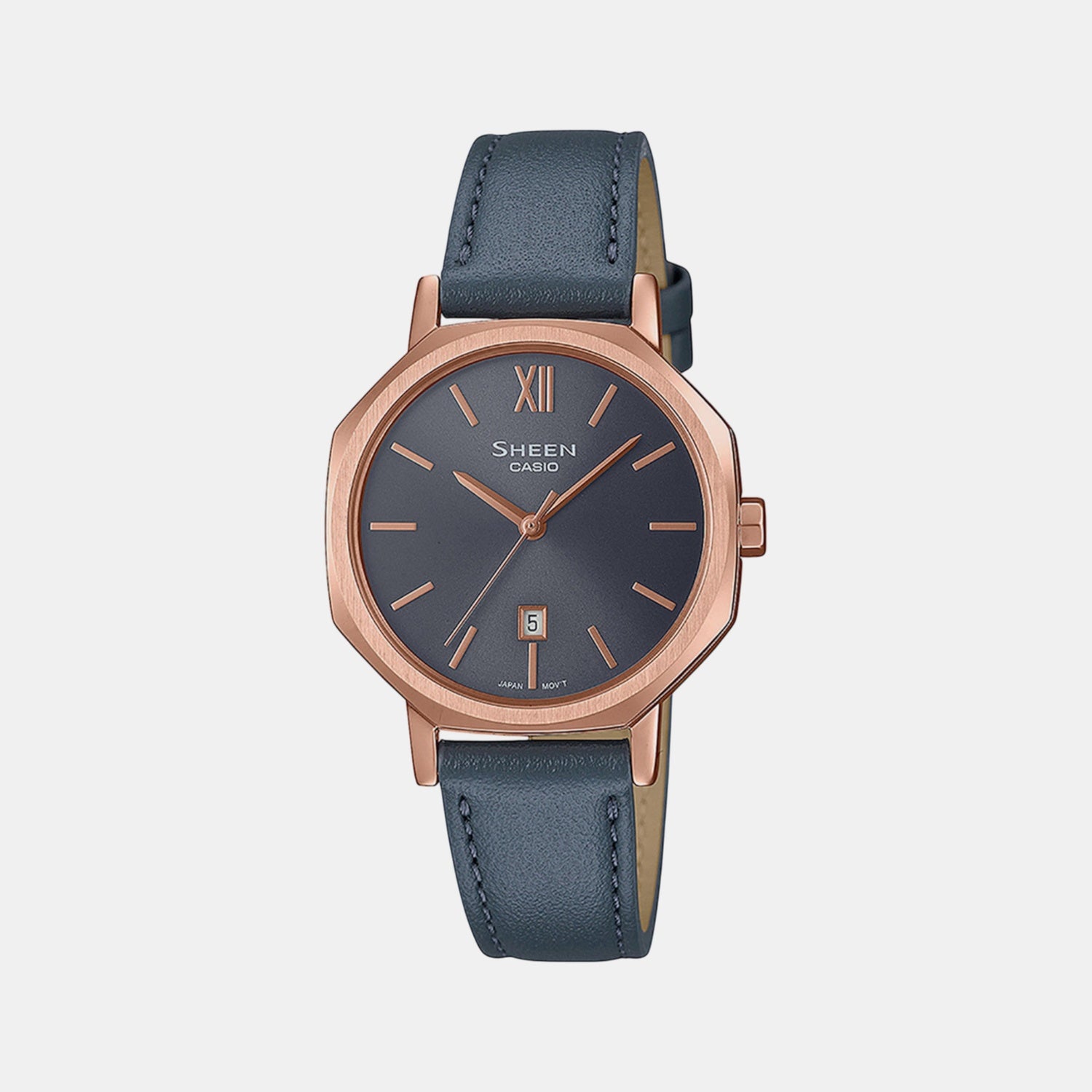 Sheen Women Quartz Grey Dial Analog Leather Watch SH291