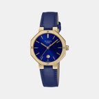Sheen Women Quartz Blue Dial Analog Leather Watch SH293