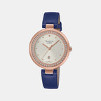 Sheen Women Quartz Silver Dial Analog Leather Watch SH297
