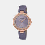 Sheen Women Quartz Purple Dial Analog Leather Watch SH299