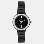 Sheen Women Quartz Black Dial Analog Stainless Steel Watch SH304
