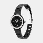 Sheen Women Quartz Black Dial Analog Stainless Steel Watch SH304