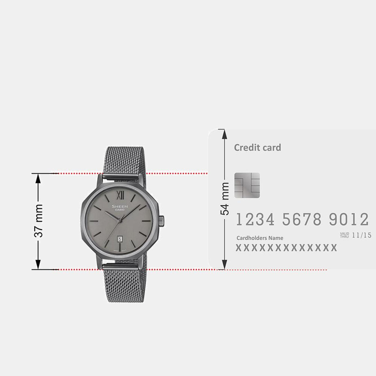 Sheen Women Quartz Grey Dial Analog Mesh Watch SH315