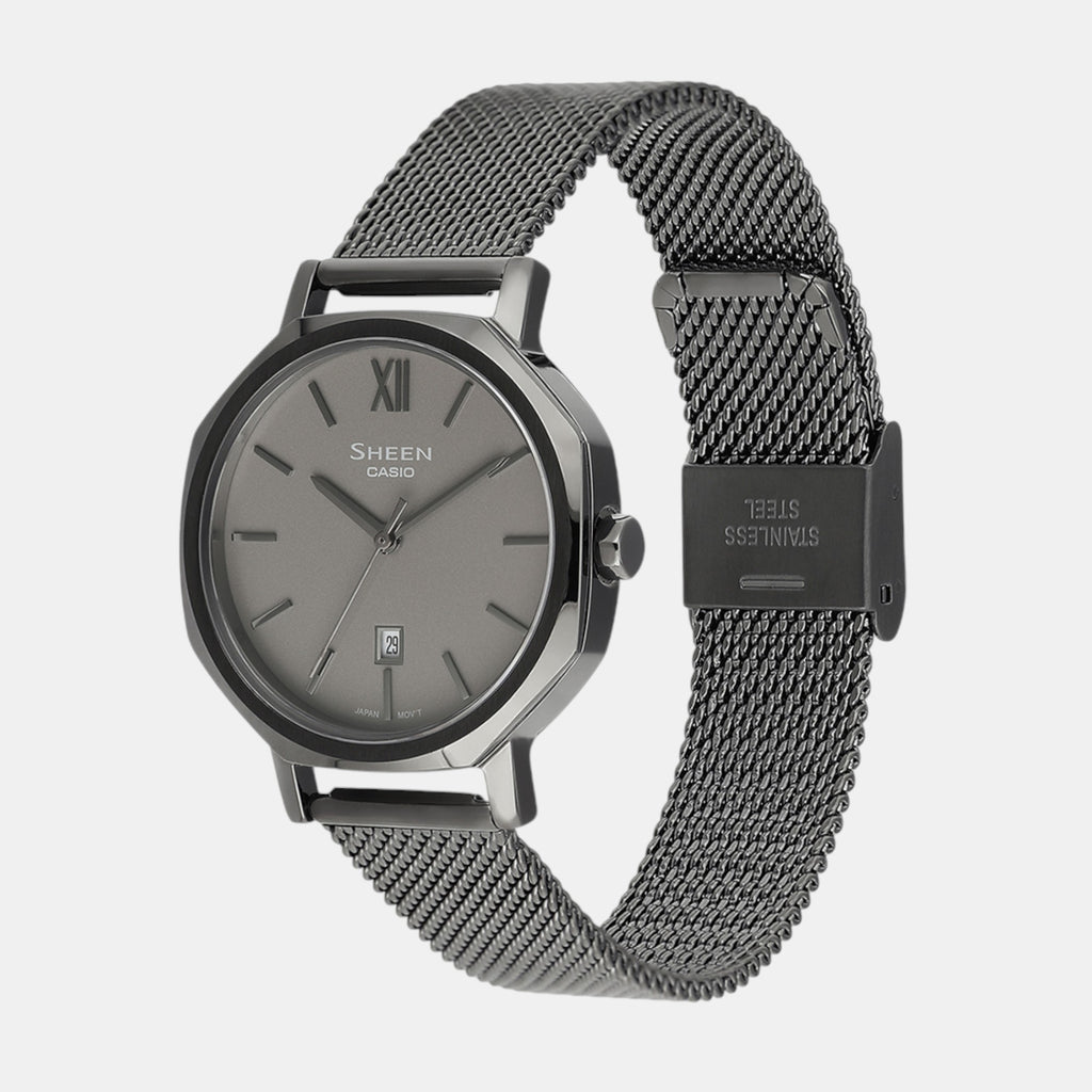 Sheen Women Quartz Grey Dial Analog Mesh Watch SH315