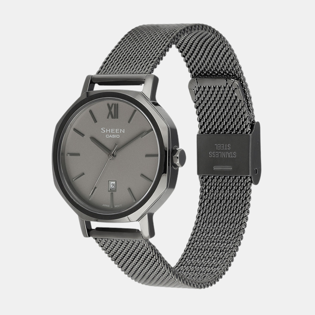 Sheen Women Quartz Grey Dial Analog Mesh Watch SH315