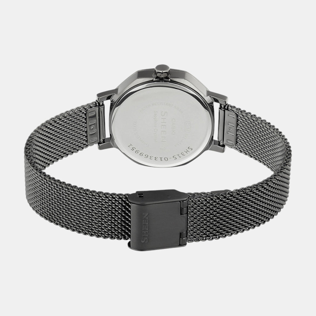 Sheen Women Quartz Grey Dial Analog Mesh Watch SH315