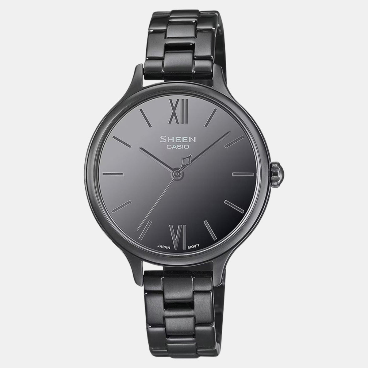 Sheen Women Quartz Black Dial Analog Stainless Steel Watch SH316
