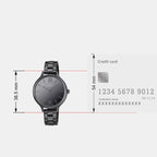 Sheen Women Quartz Black Dial Analog Stainless Steel Watch SH316