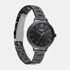 Sheen Women Quartz Black Dial Analog Stainless Steel Watch SH316