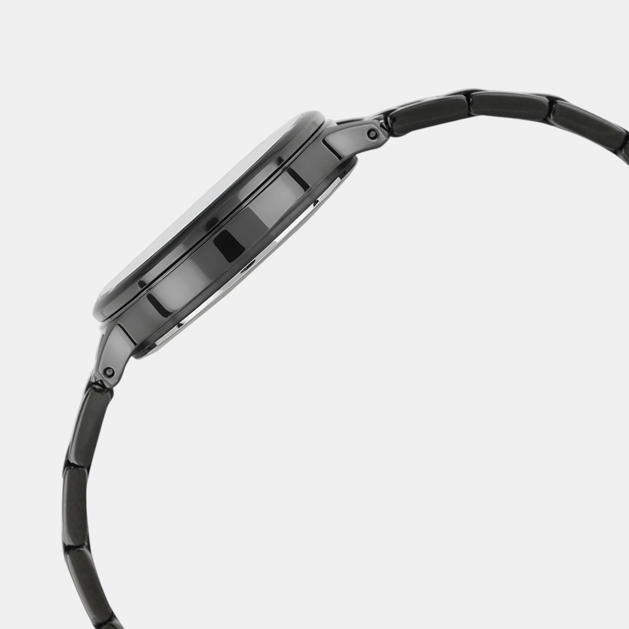 Sheen Women Quartz Black Dial Analog Stainless Steel Watch SH316