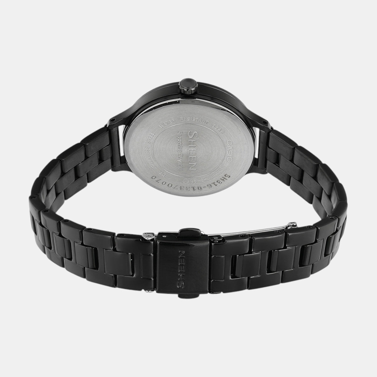 Sheen Women Quartz Black Dial Analog Stainless Steel Watch SH316