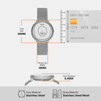 Women Quartz Silver Dial Analog Mesh Watch SKL2003