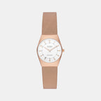 Grenen Lille Solar Powered Women Solar White Dial Analog Stainless Steel Watch SKW3078