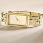 Hagen Men Quartz Gold Dial Analog Stainless Steel Watch SKW3098
