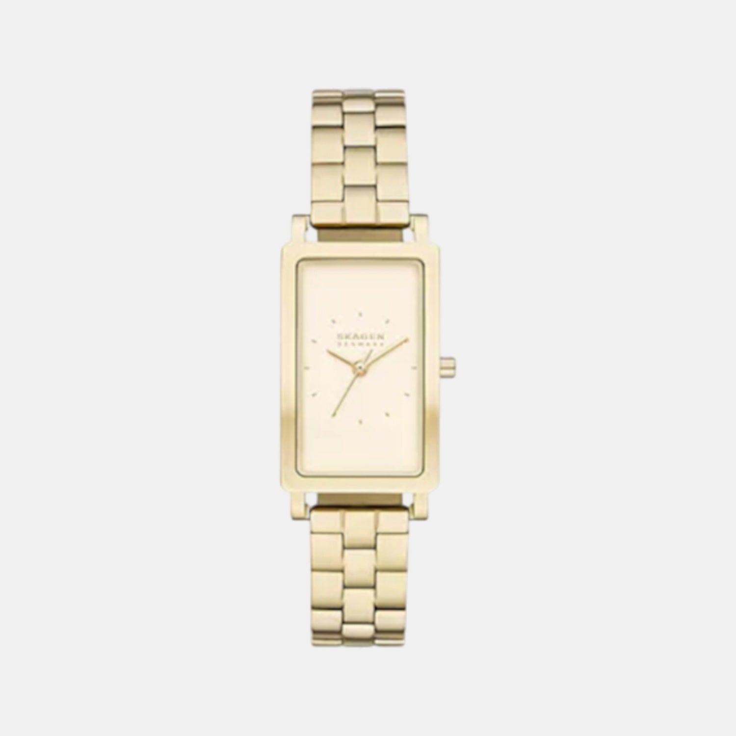 Hagen Men Quartz Gold Dial Analog Stainless Steel Watch SKW3098