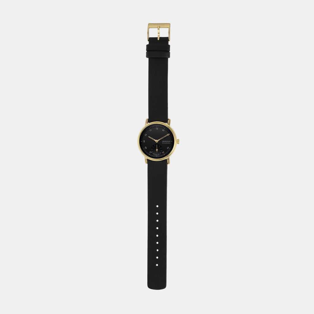 Skagen Leather Gold watch