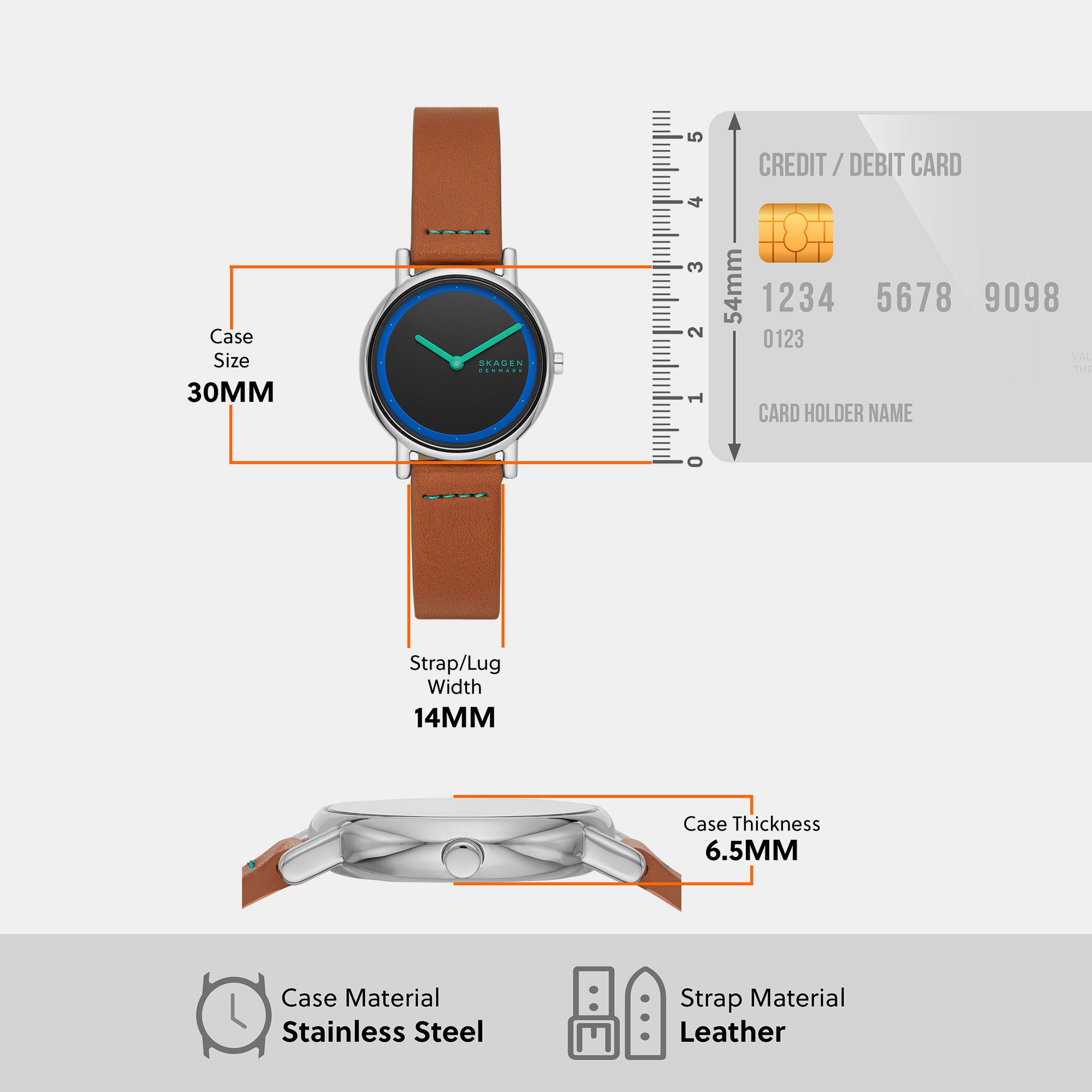 Women Quartz Black Dial Analog Leather Watch SKW3116