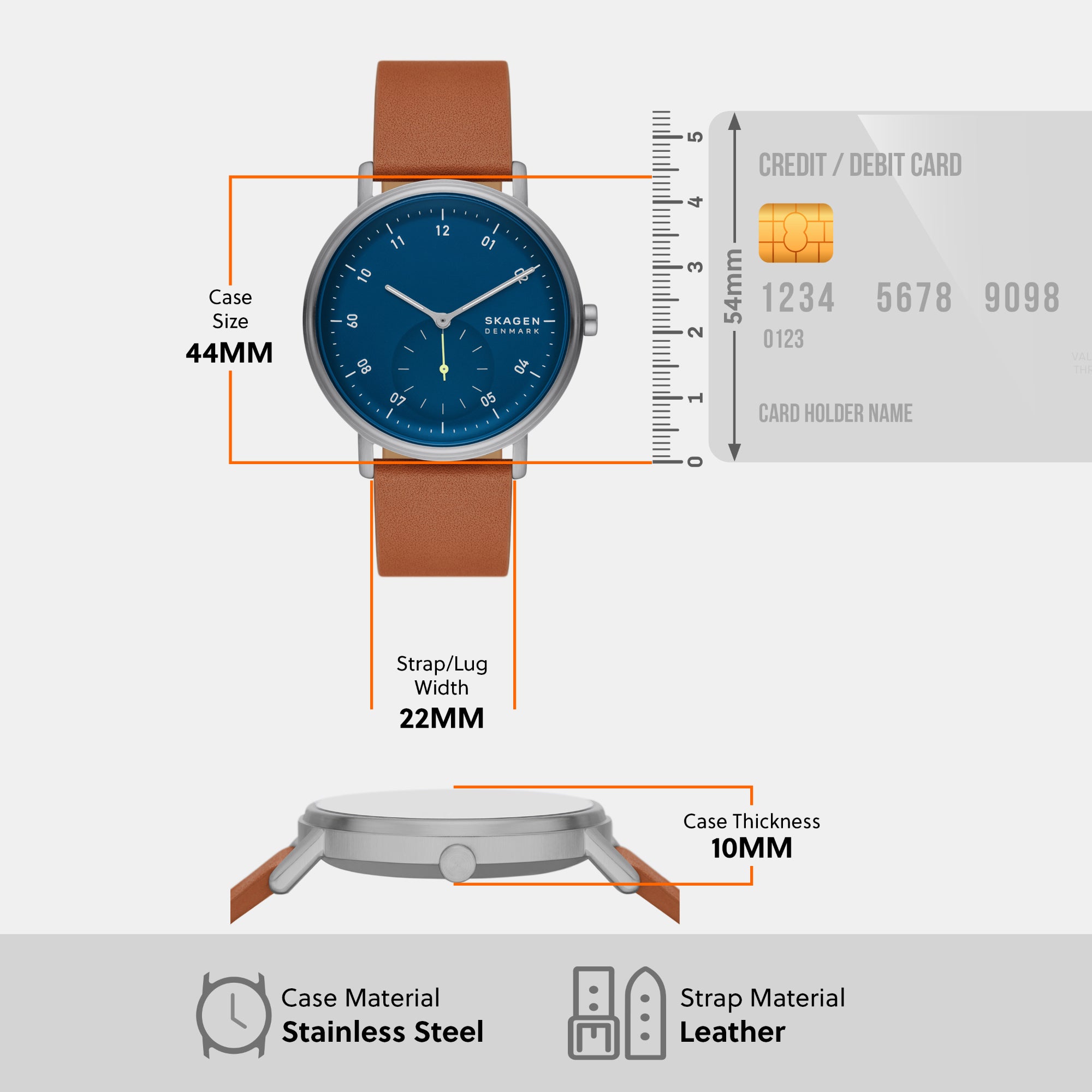 Kuppel Men Quartz Blue Dial Analog Leather Watch SKW6888