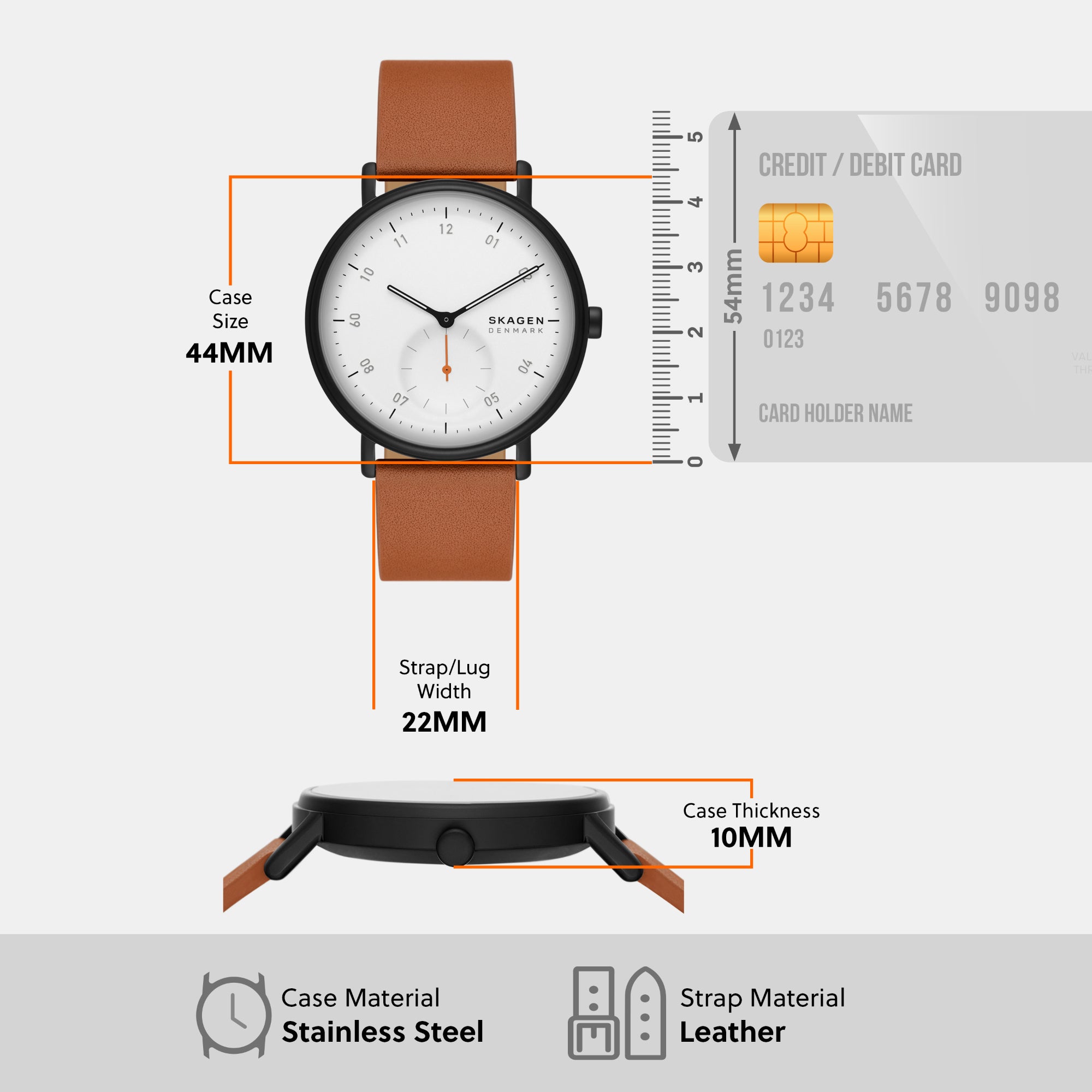 Kuppel Men Quartz White Dial Analog Leather Watch SKW6889