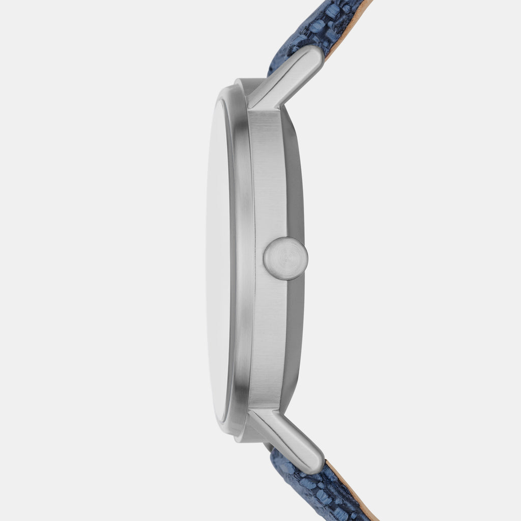 Men Quartz Silver Dial Analog Fabric Watch SKW6894