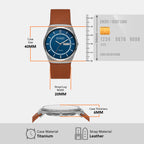 Melbye Men Quartz Grey Dial Analog Leather Watch SKW6906