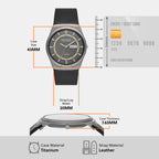 Men Quartz Grey Dial Analog Leather Watch SKW6907