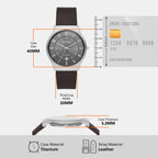 Men Quartz Grey Dial Analog Leather Watch SKW6909