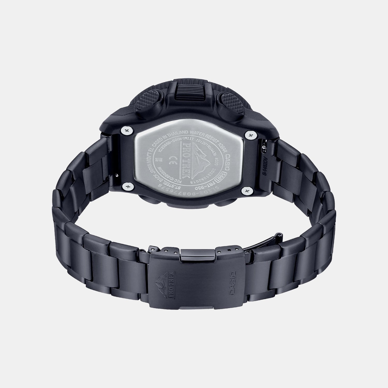 Protrek Men Quartz Black Dial Analog-Digital Stainless Steel Watch SL103