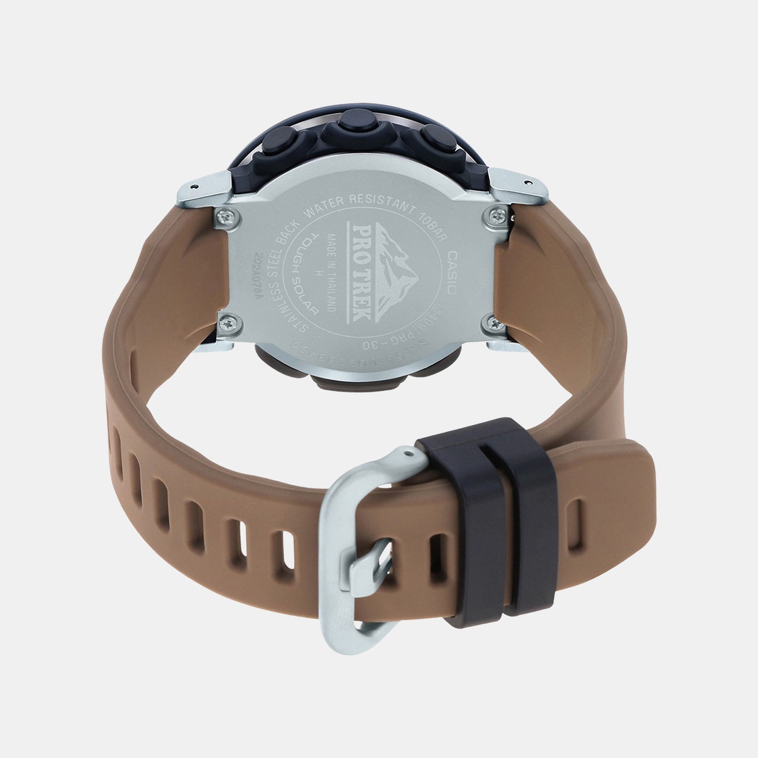 Protrek Men Quartz Grey Dial Digital Silicone Watch SL106