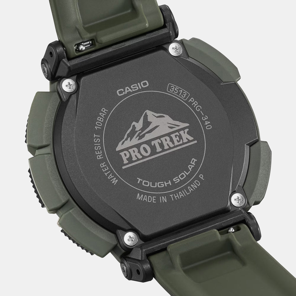 Protrek Men Quartz Grey Dial Digital Silicone Watch SL110