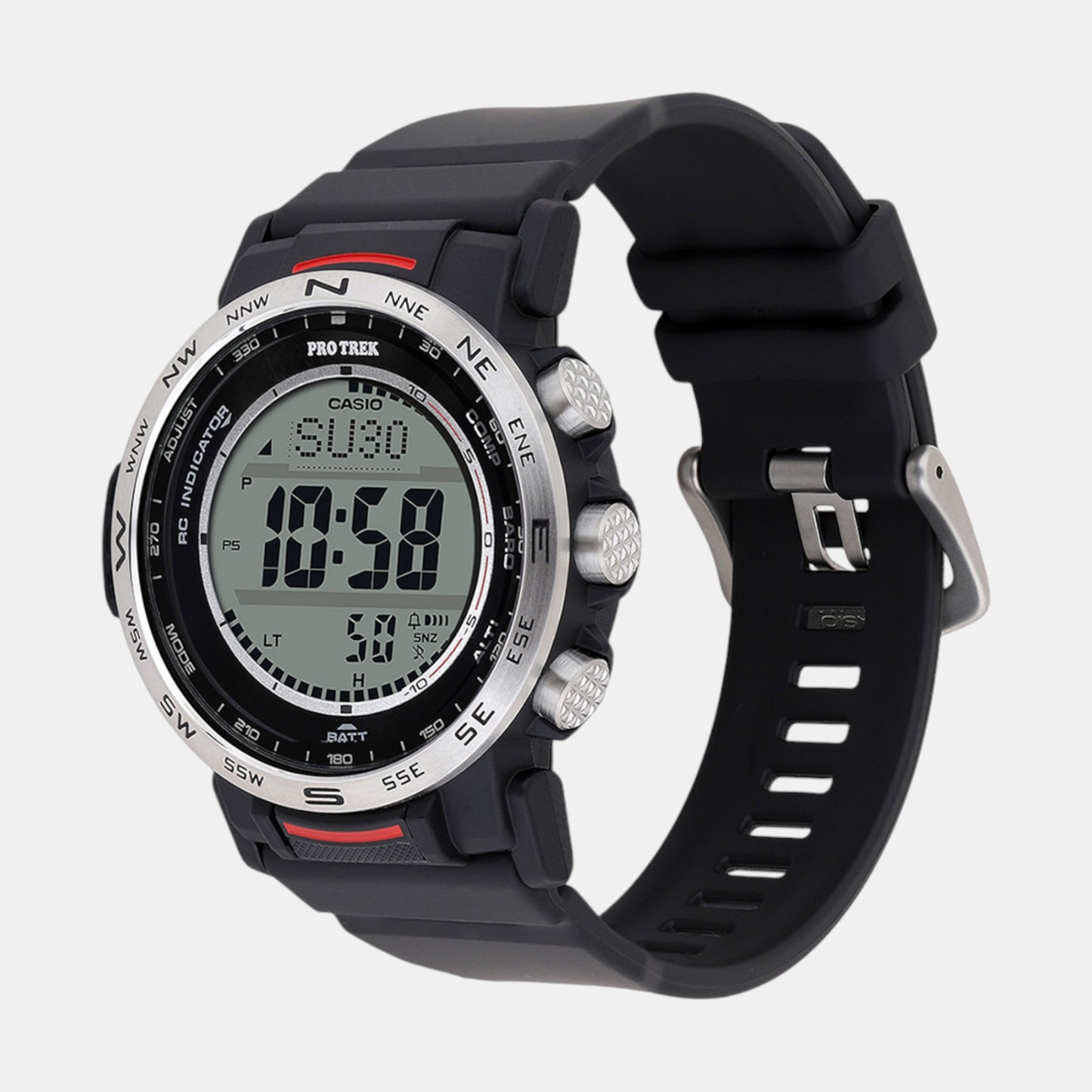 Protrek Men Quartz Silver Dial Digital Resin Watch SL112