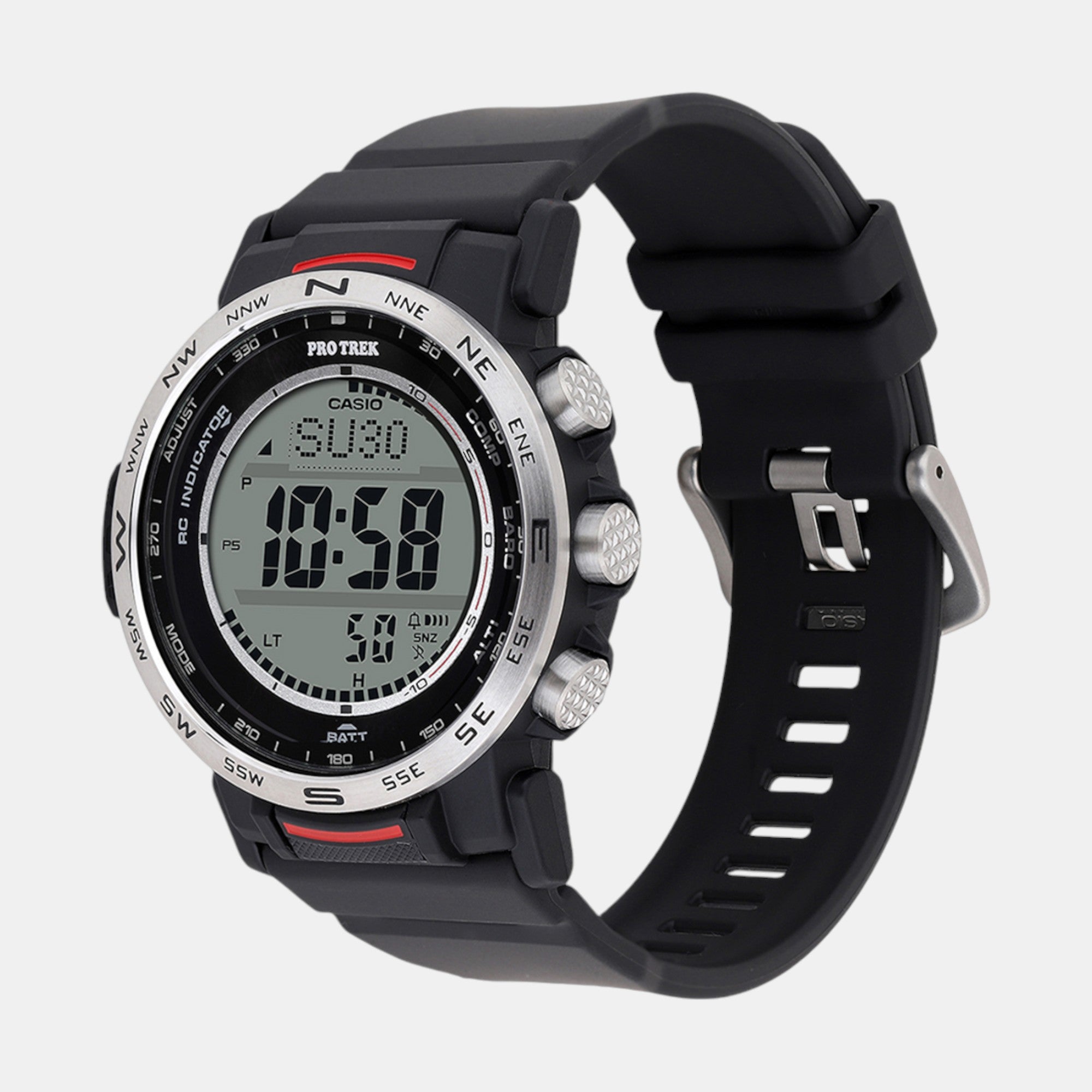 Protrek Men Quartz Silver Dial Digital Resin Watch SL112