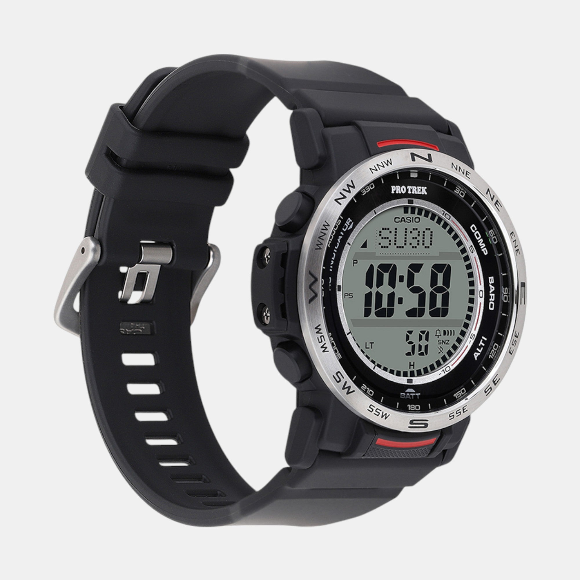 Protrek Men Quartz Silver Dial Digital Resin Watch SL112