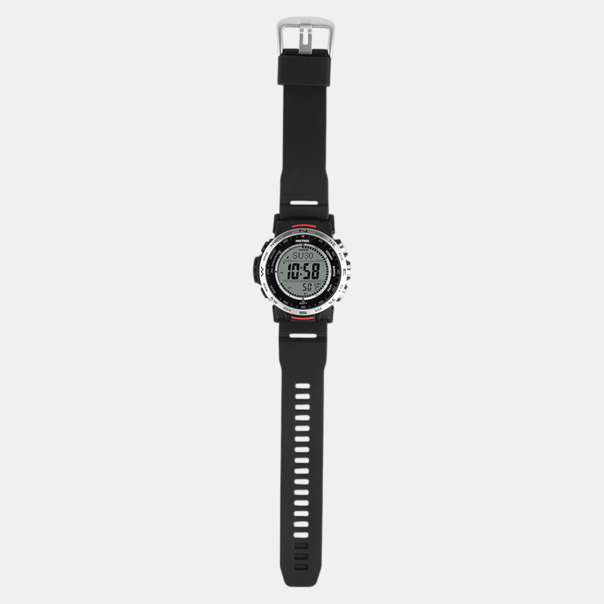 Protrek Men Quartz Silver Dial Digital Resin Watch SL112