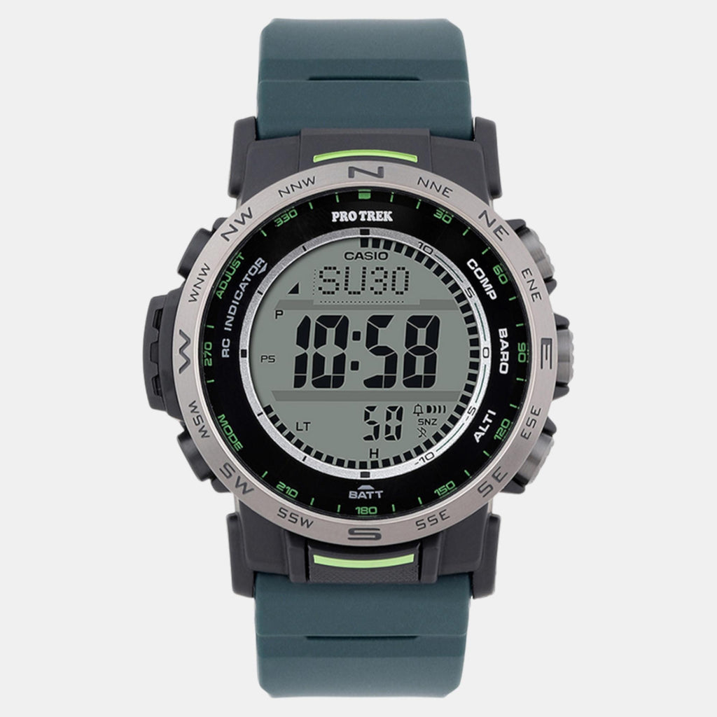 Protrek Men Quartz Silver Dial Digital Resin Watch SL114