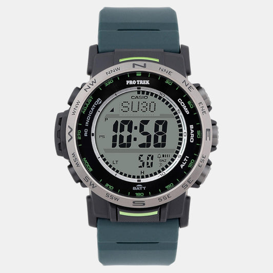 Protrek Men Quartz Silver Dial Digital Resin Watch SL114