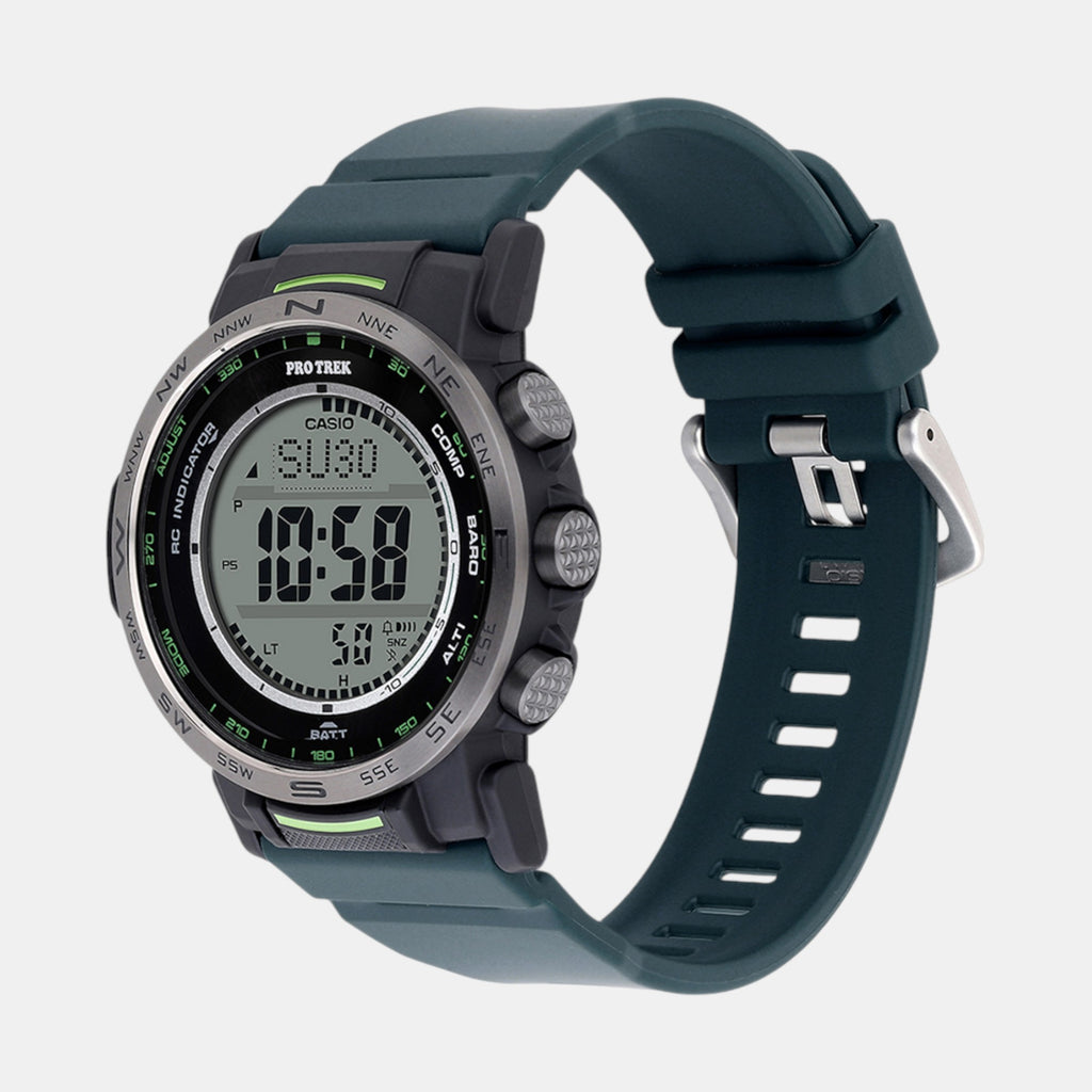 Protrek Men Quartz Silver Dial Digital Resin Watch SL114