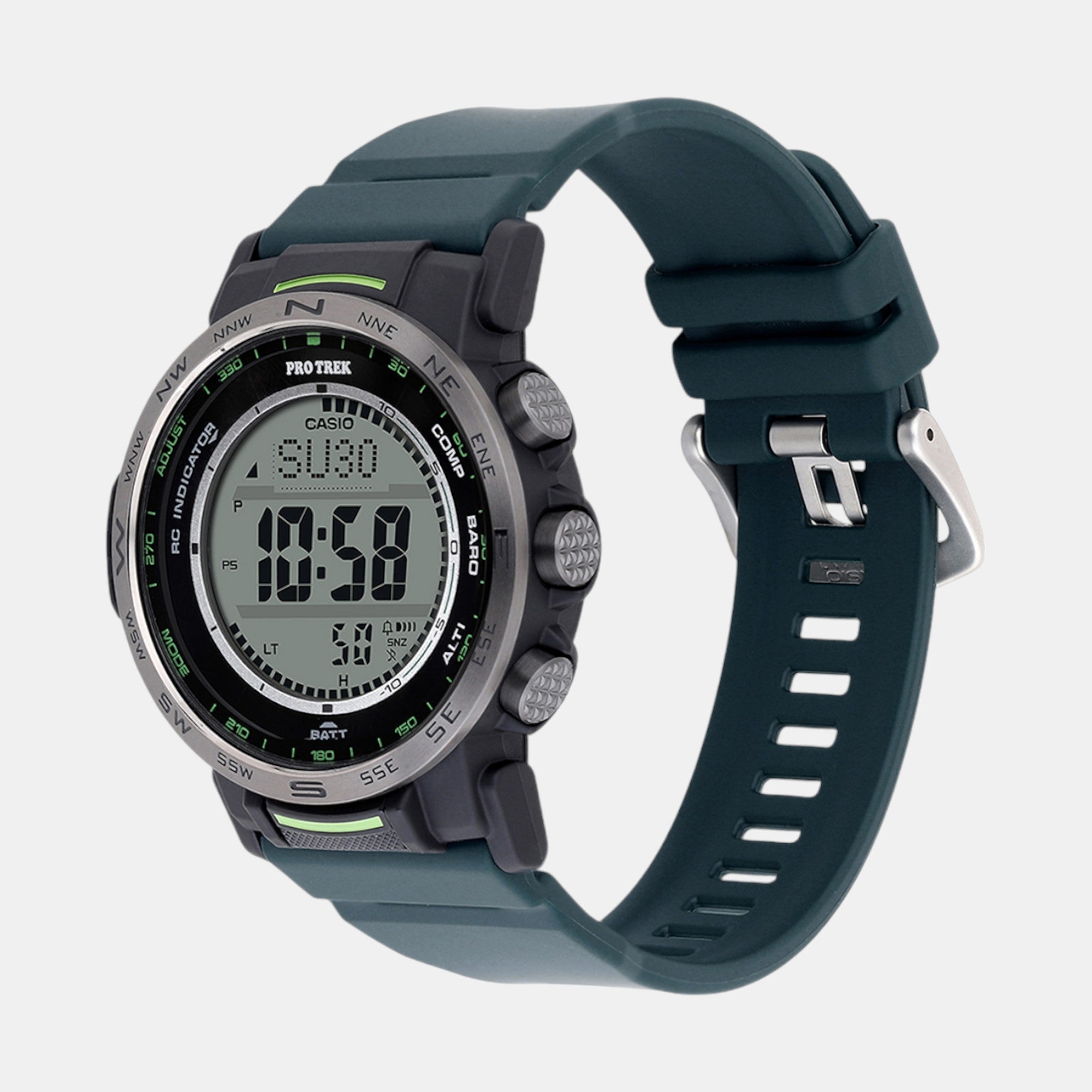 Protrek Men Quartz Silver Dial Digital Resin Watch SL114