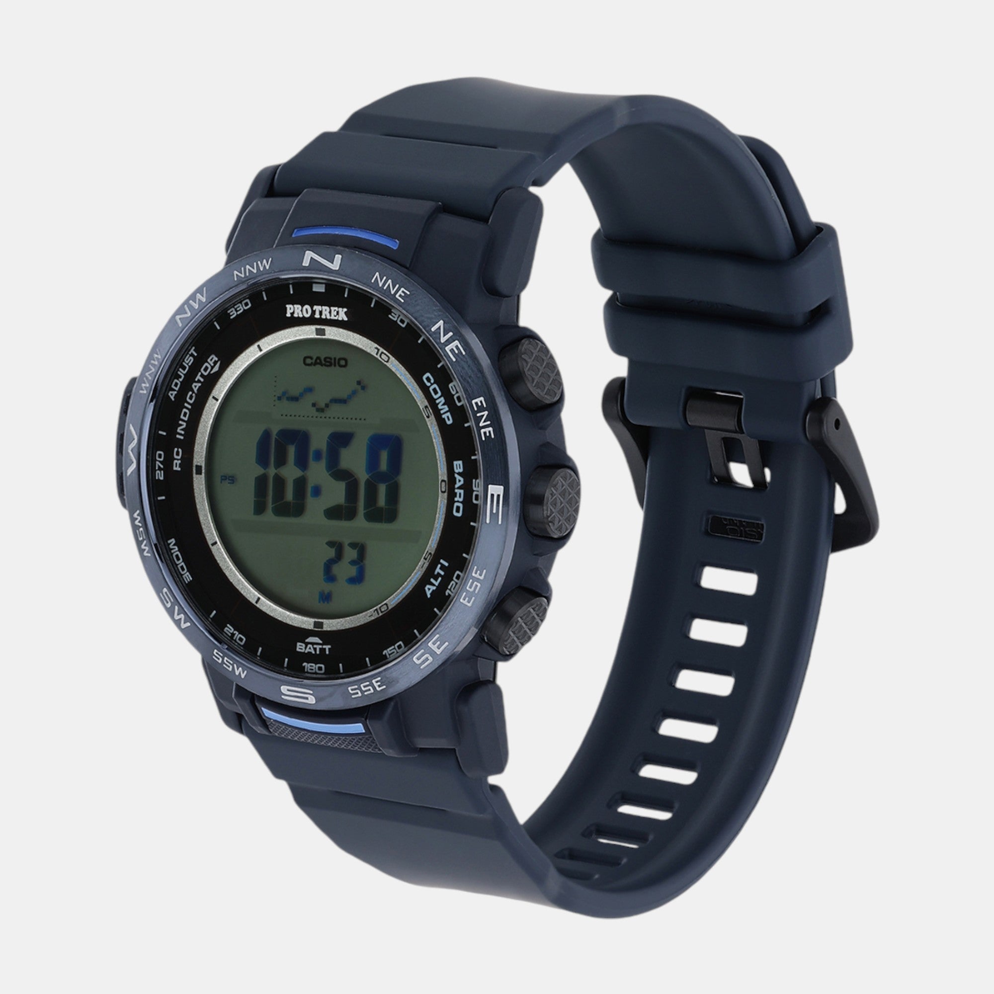 Protrek Men Quartz Blue Dial Digital Resin Watch SL121