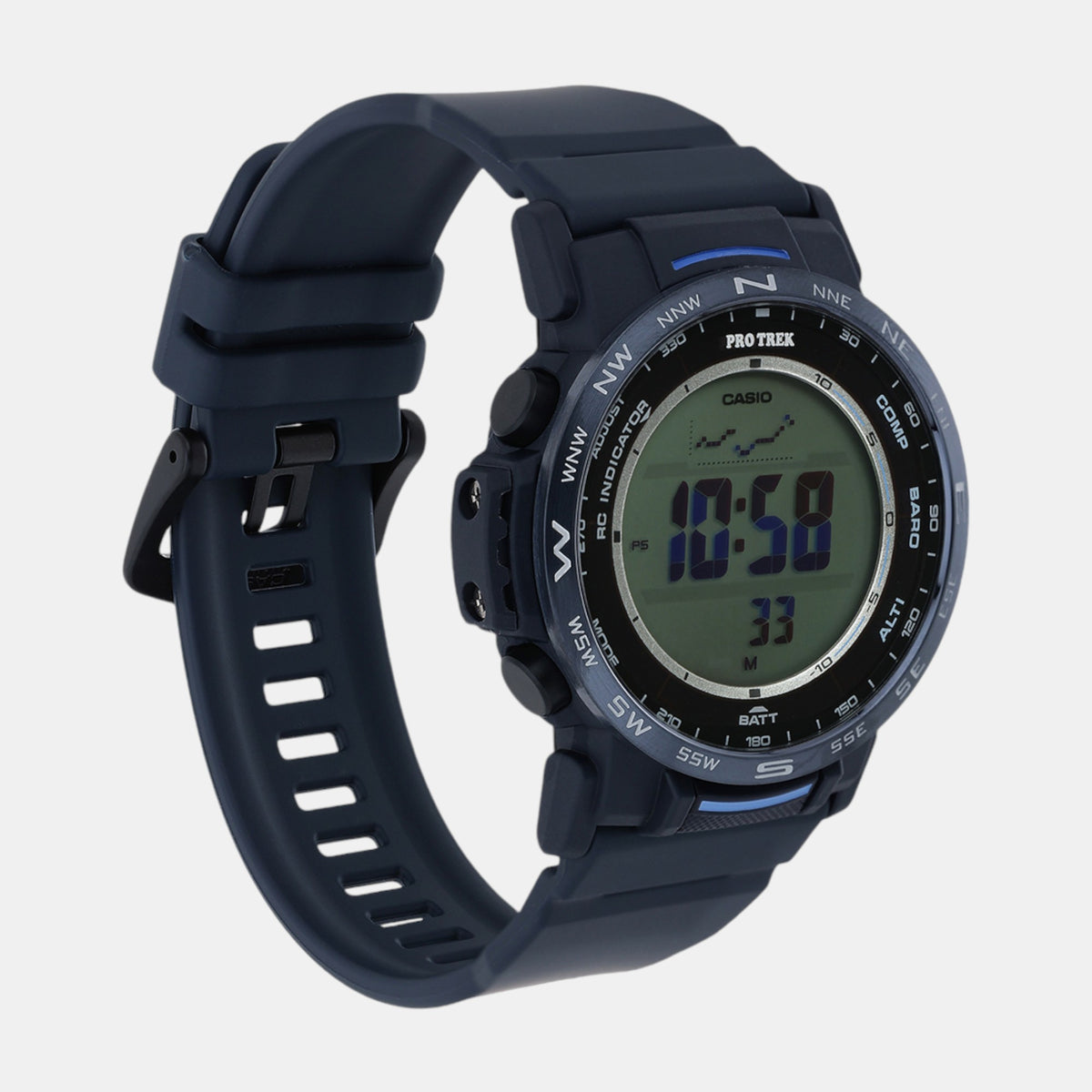 Protrek Men Quartz Blue Dial Digital Resin Watch SL121