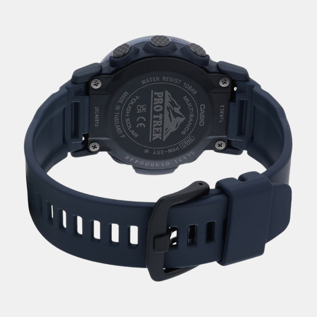 Protrek Men Quartz Blue Dial Digital Resin Watch SL121