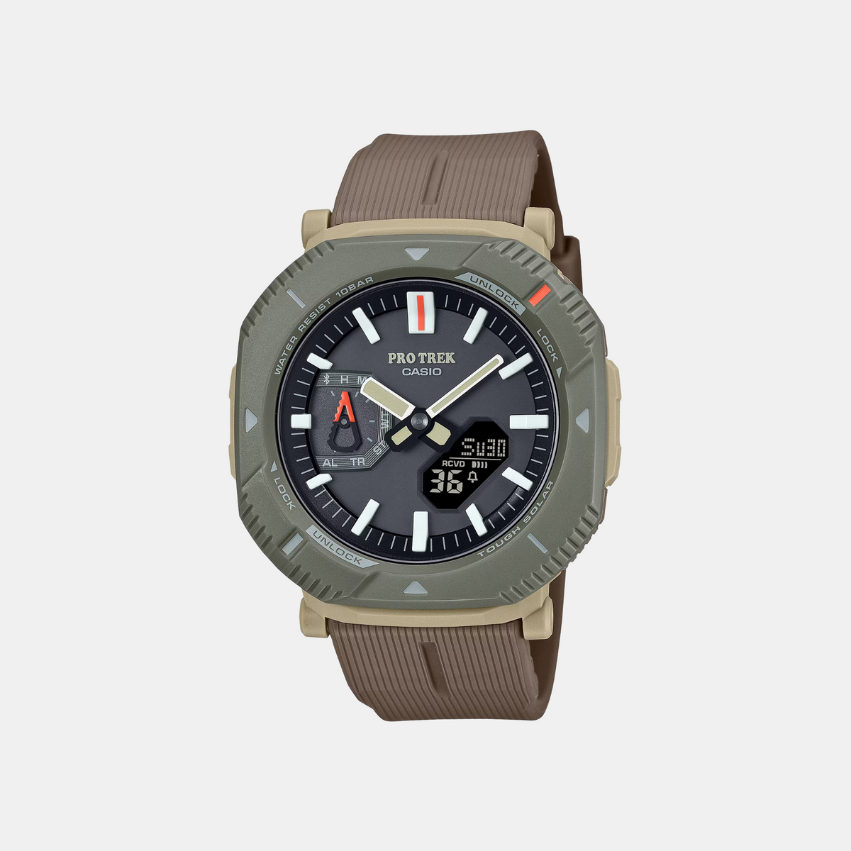 Protrek Men Quartz Black Dial Analog-Digital Resin Watch SL123