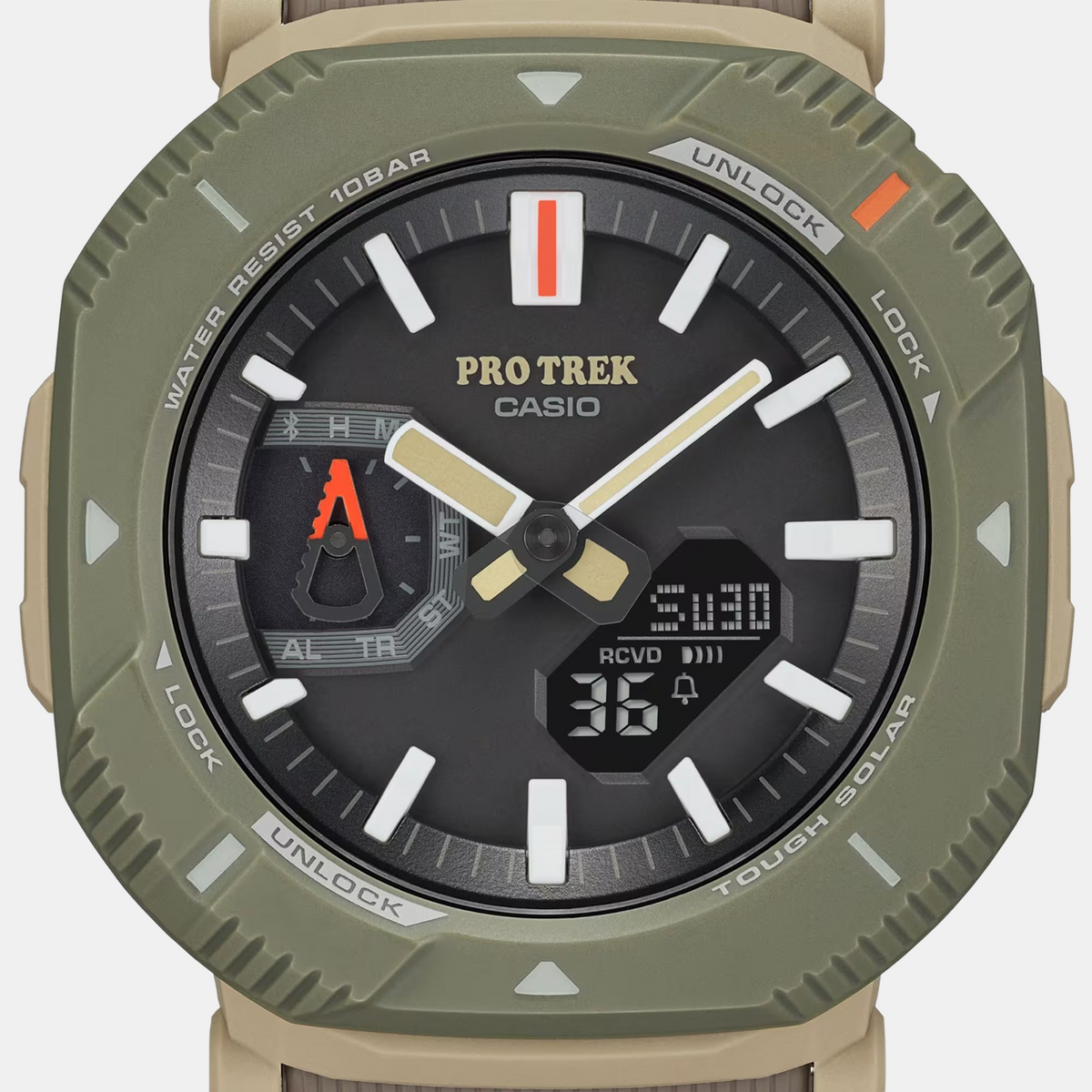Protrek Men Quartz Black Dial Analog-Digital Resin Watch SL123