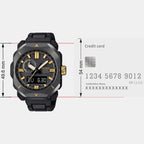 Protrek Men Quartz Black Dial Analog-Digital Stainless Steel Watch SL126