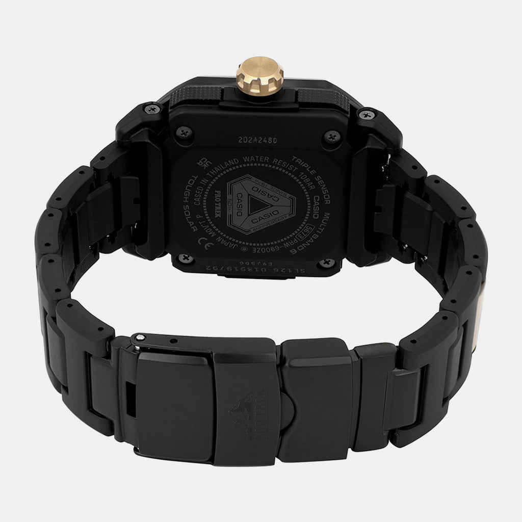 Protrek Men Quartz Black Dial Analog-Digital Stainless Steel Watch SL126