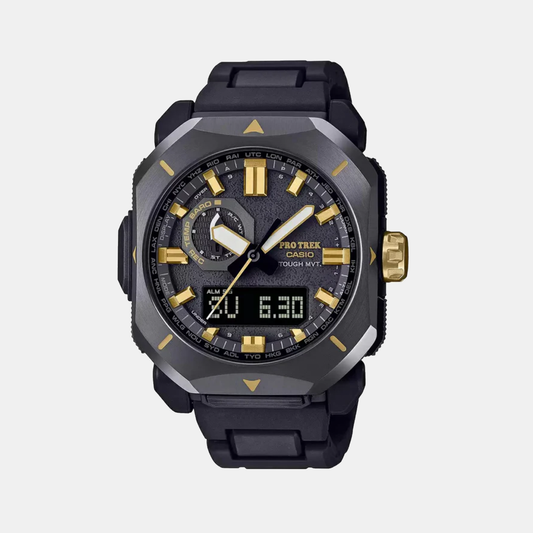 Protrek Men Quartz Black Dial Analog-Digital Stainless Steel Watch SL126