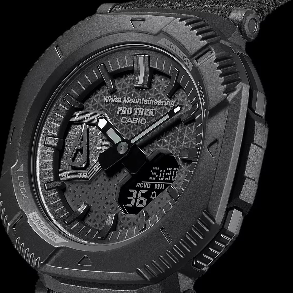 Protrek Men Quartz Black Dial Analog-Digital Fabric Watch SL127